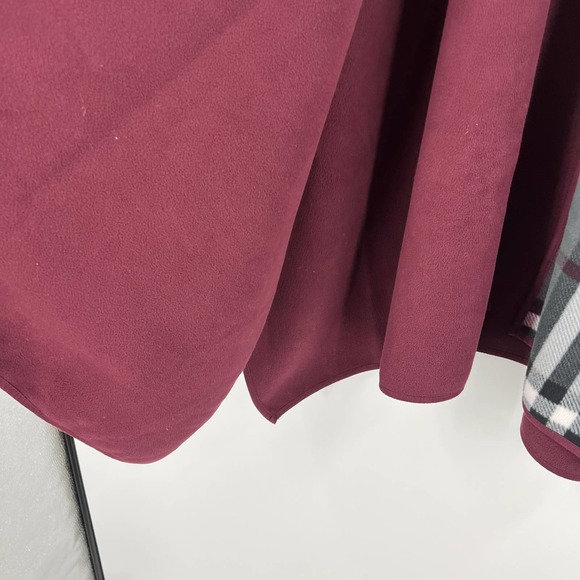 Woolrich Reversible Cozy Blanket Wrap Poncho Plaid Oversized Cape Coat One Size - Picture 4 of 5